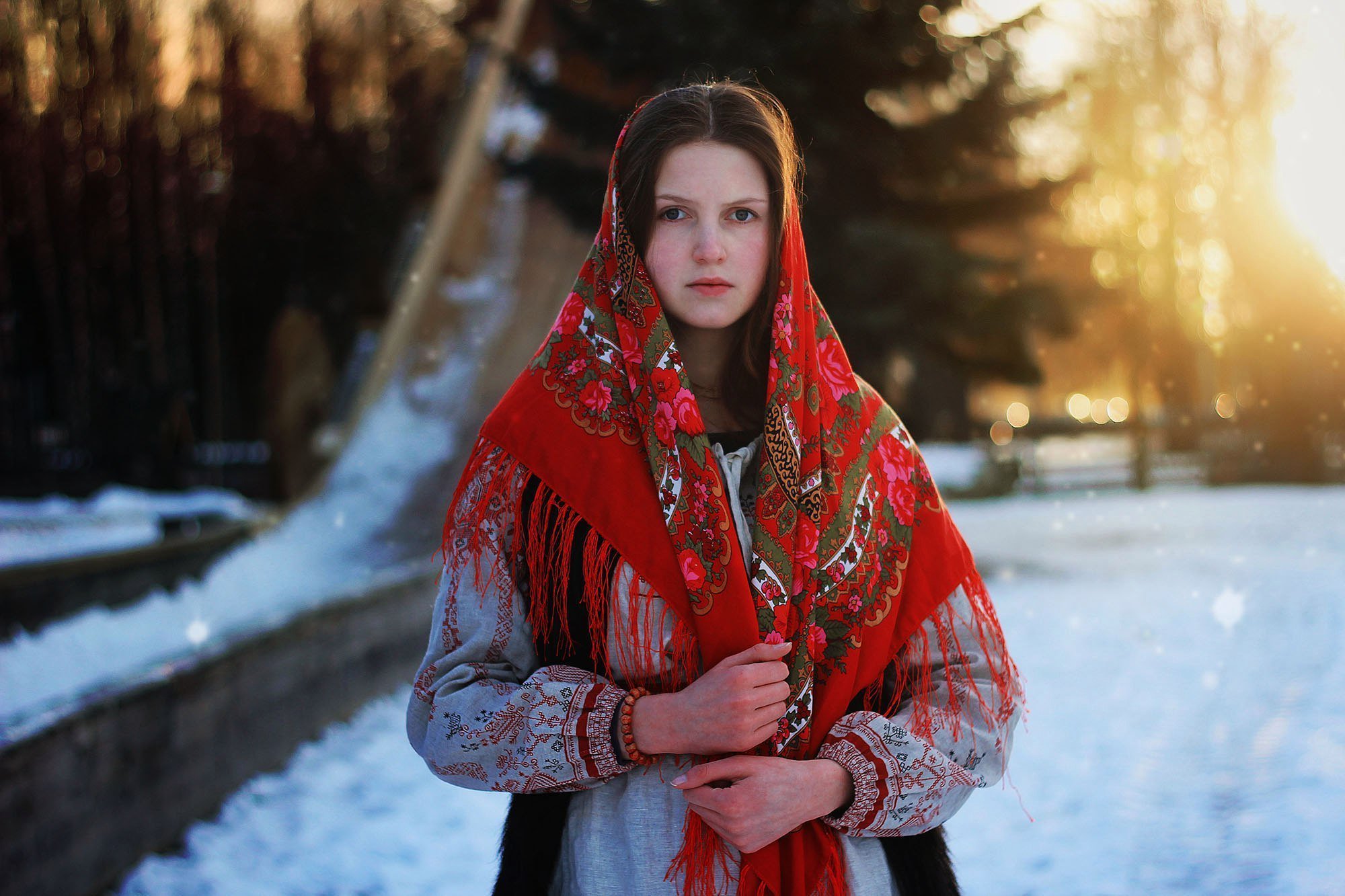Girls in Slavic costumes in Saltillo